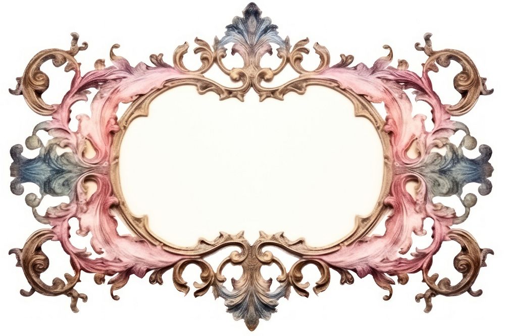 Vintage frame of watercolor pattern white background creativity.