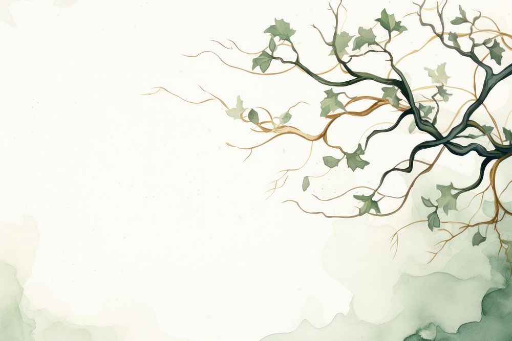 Vine tree watercolor background backgrounds painting plant.