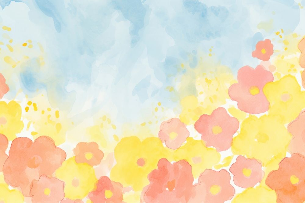 Watercolor flower backgrounds painting pattern.