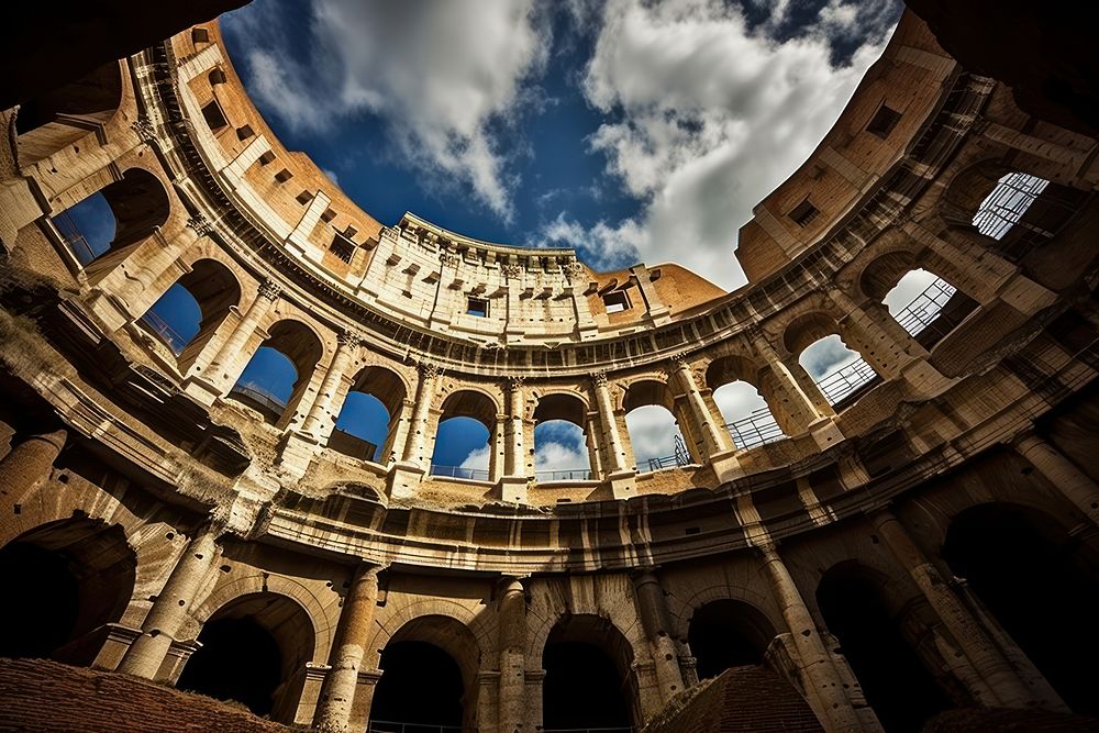 Landmark amphitheater architecture amphitheatre.