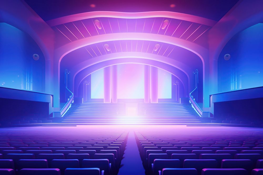 PNG Concert hall auditorium purple stage.