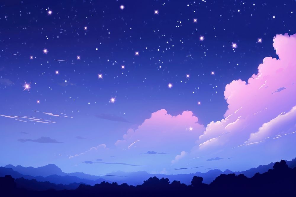 Stars in sky backgrounds landscape outdoors.