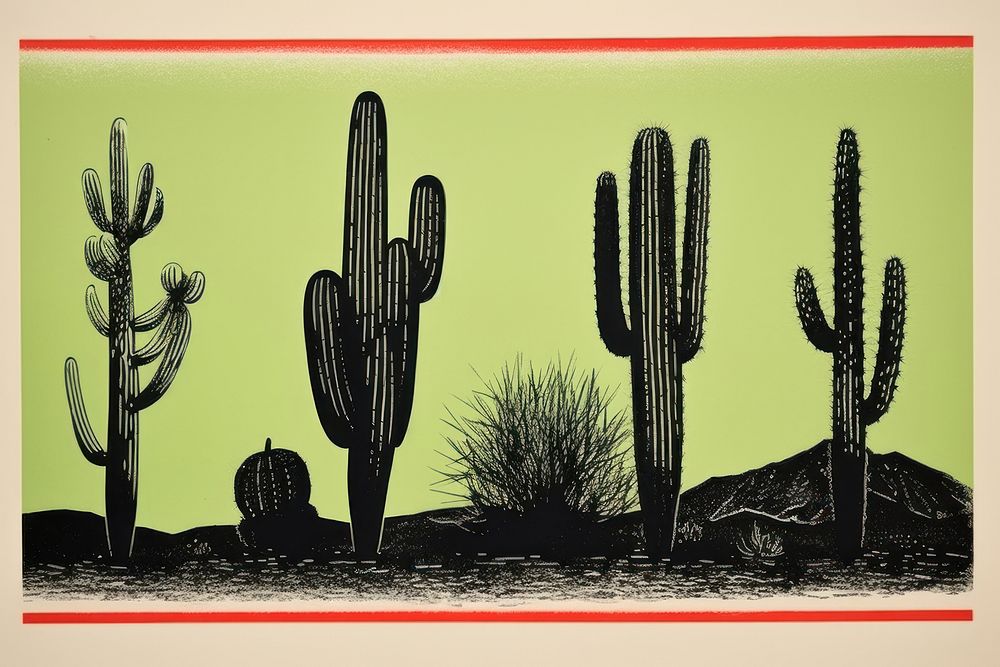 Cactus plant representation silhouette.