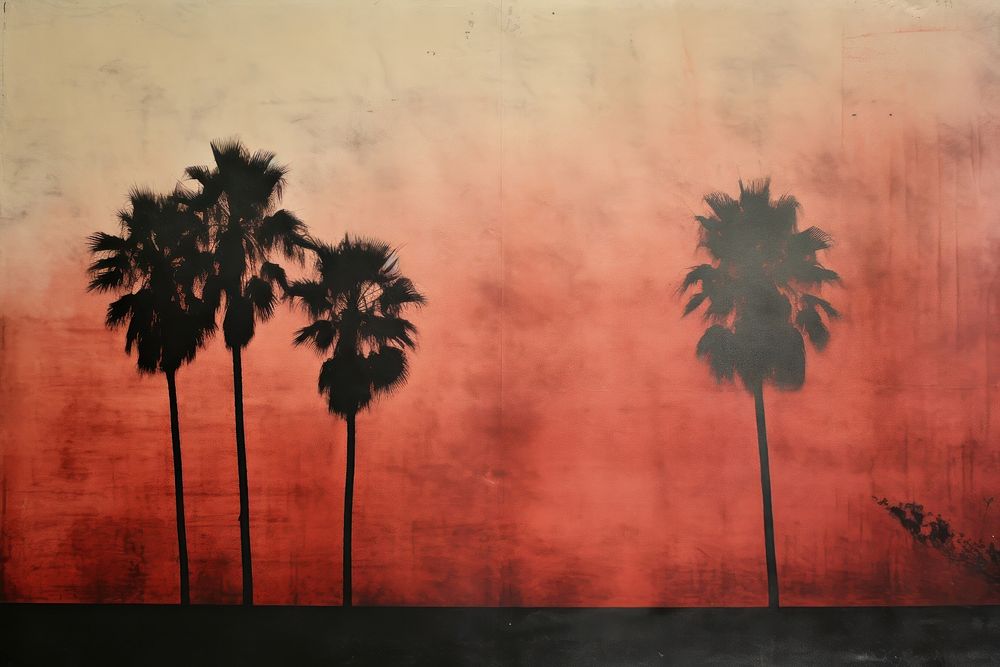 Palm tree painting outdoors nature.