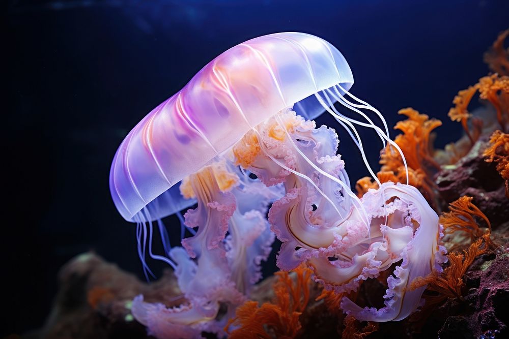 Marine life jellyfish outdoors animal.
