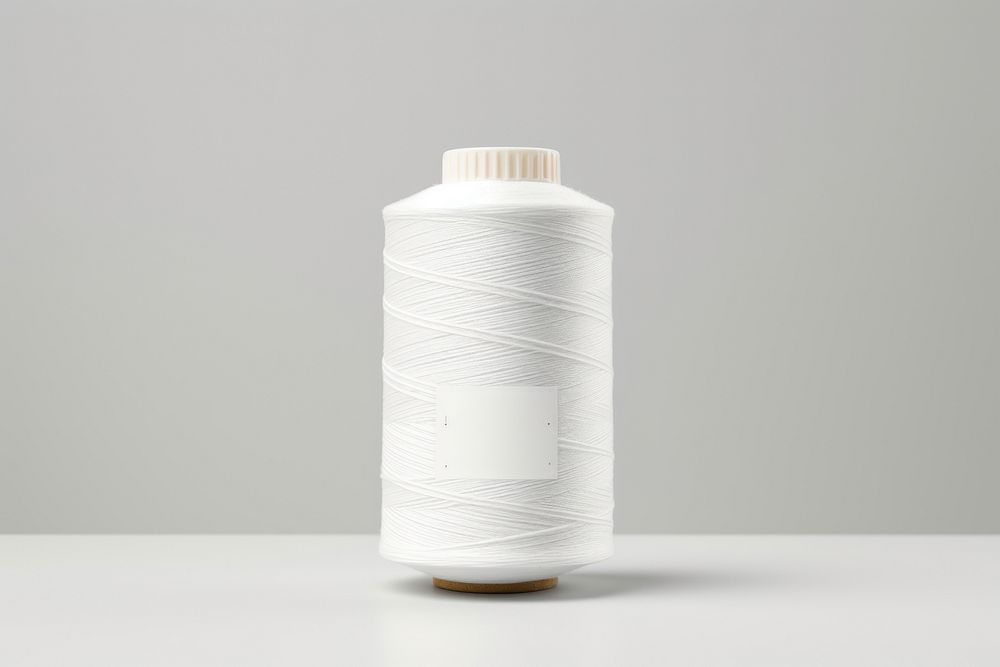 Thread Label packaging Mockup cylinder thread white.
