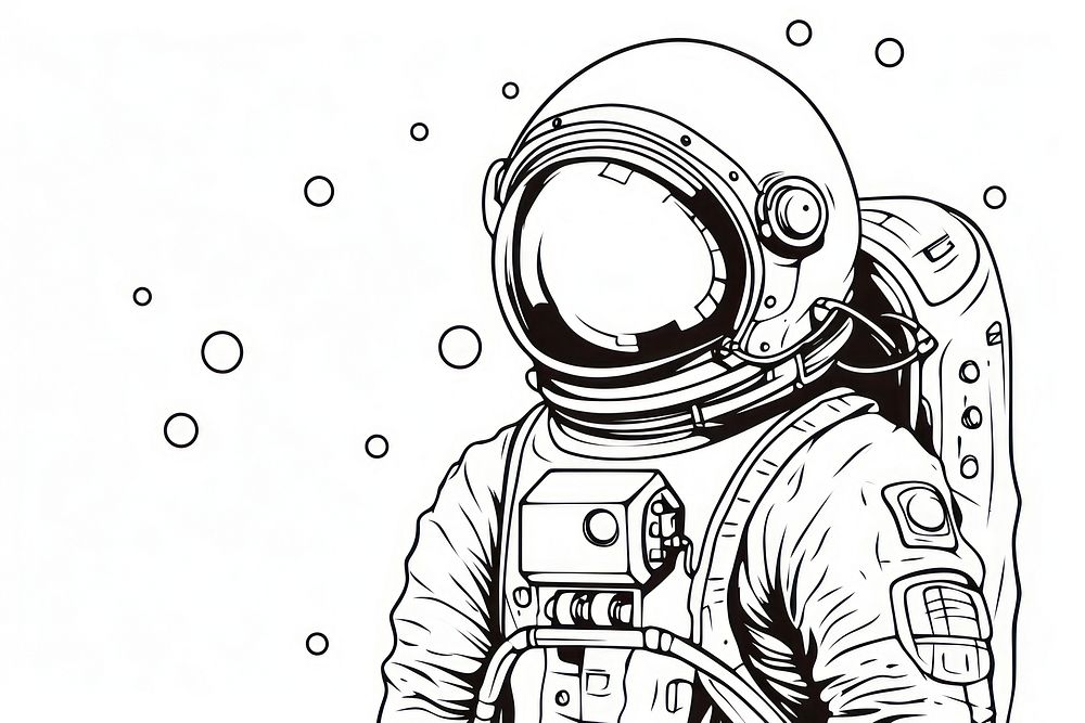 Astronaut sketch drawing adult.