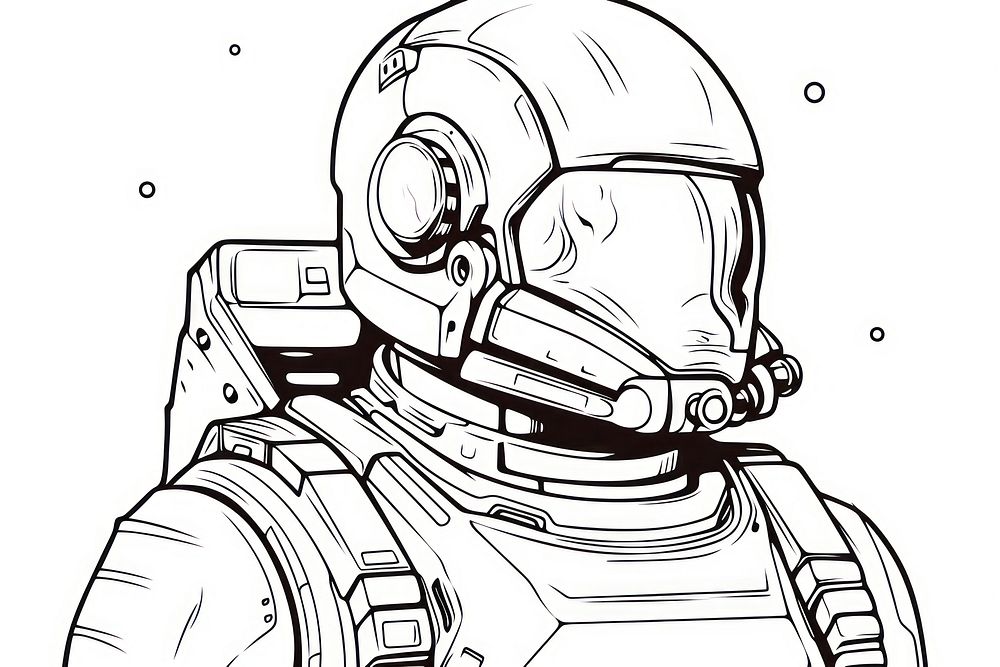 Astronaut sketch drawing illustrated.