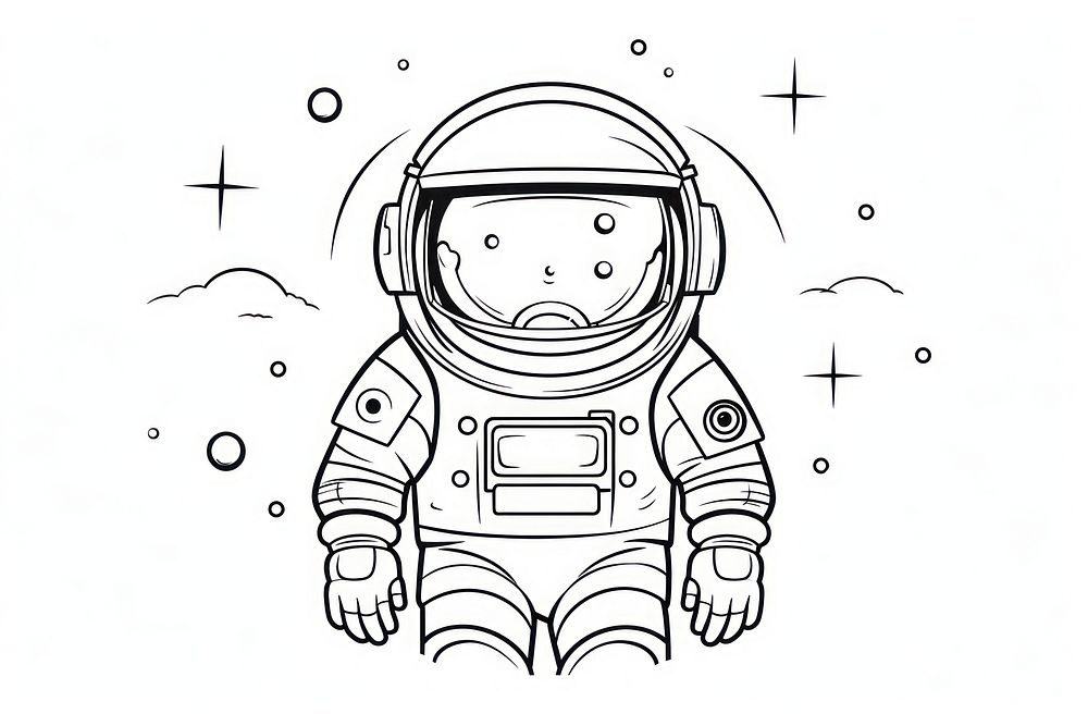 Astronaut sketch drawing doodle.