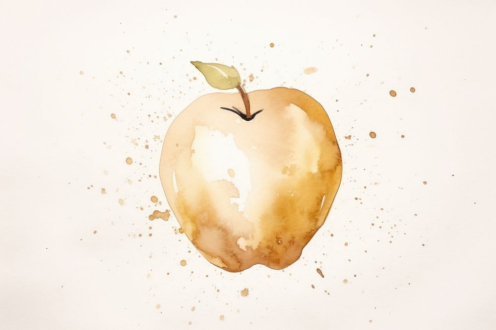 Apple watercolor background painting plant food.