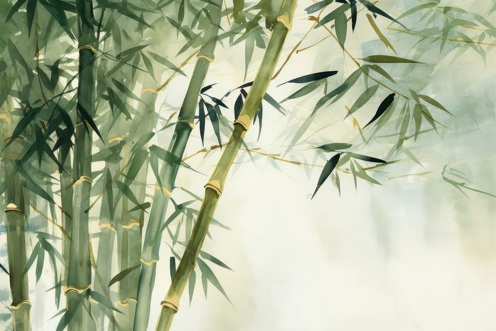 Bamboo tree watercolor background backgrounds plant green.