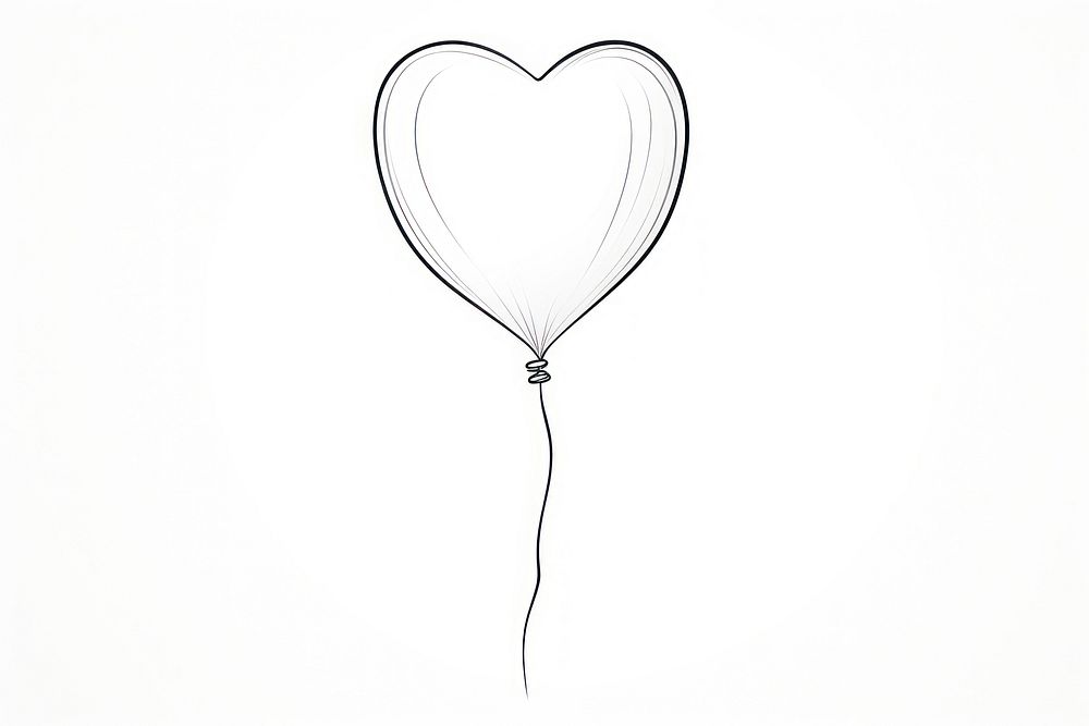 Balloon sketch drawing white.