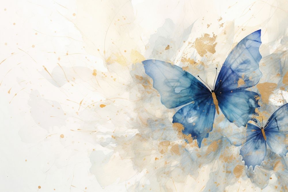 Blue butterfly watercolor background backgrounds painting creativity.