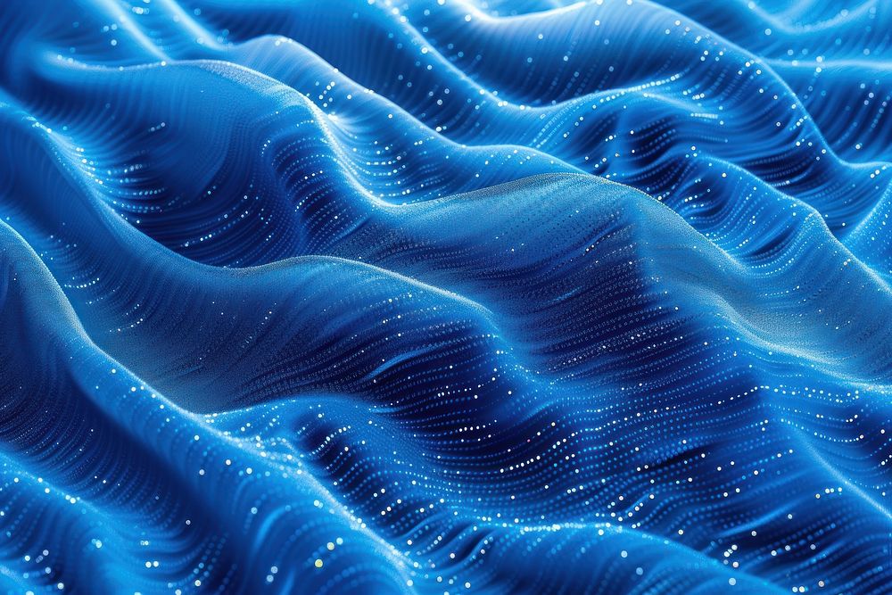 Blue wave particle backgrounds technology abstract.