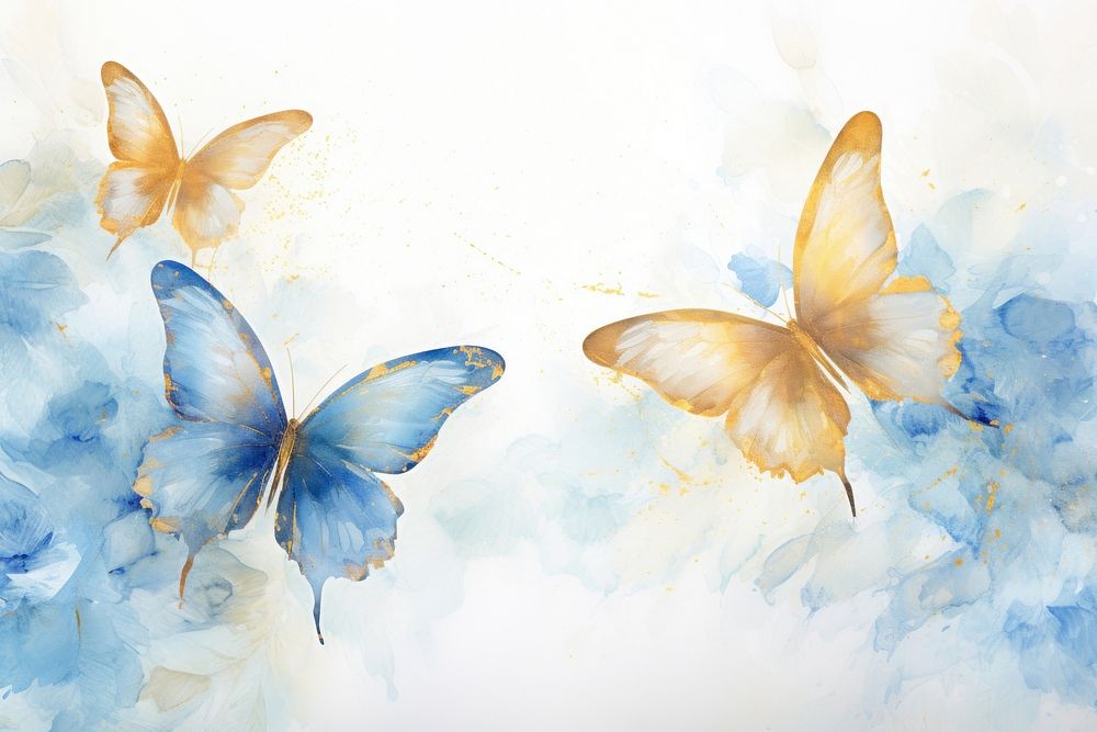 Butterflys watercolor background painting animal insect.