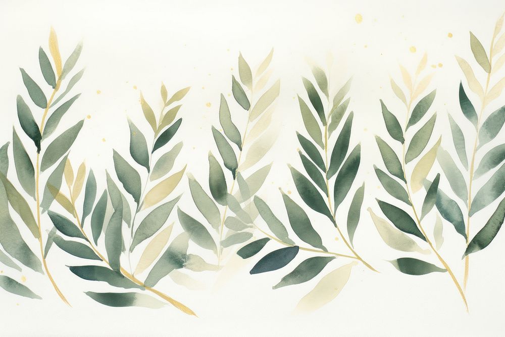 Cedar leaf watercolor background backgrounds painting pattern.