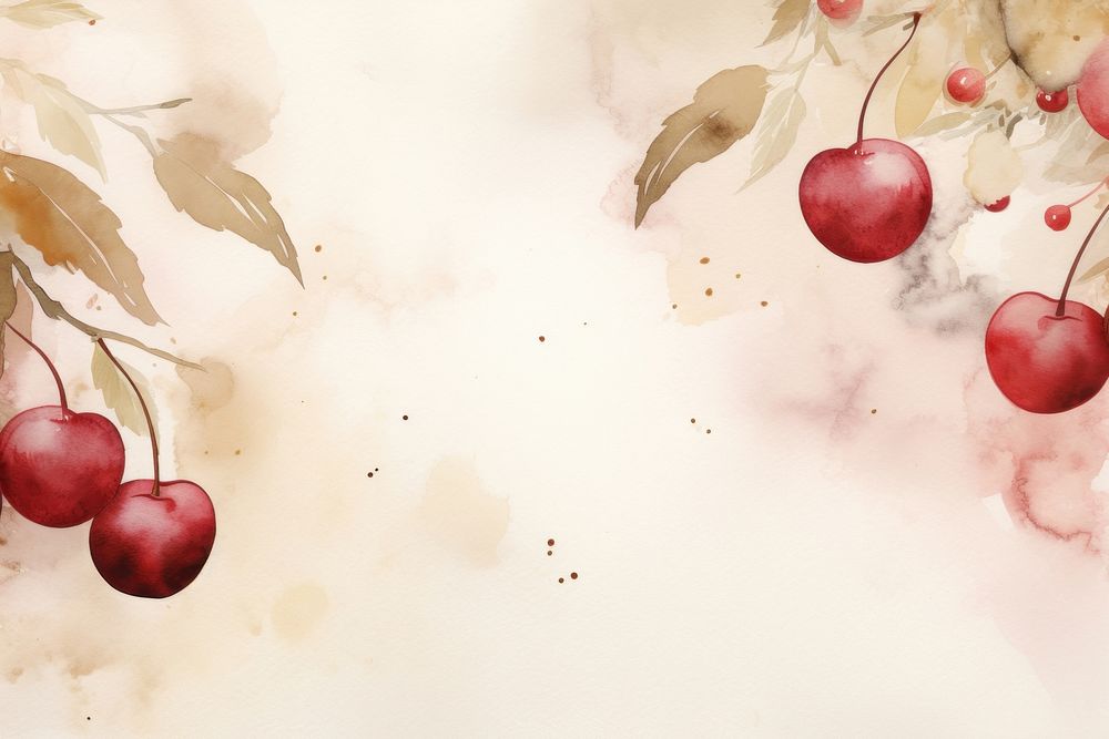 Cherry watercolor background backgrounds plant freshness.