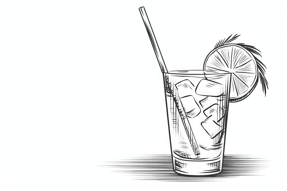 Cocktail sketch drawing drink.