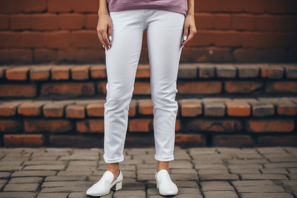 White jeans footwear pants denim.