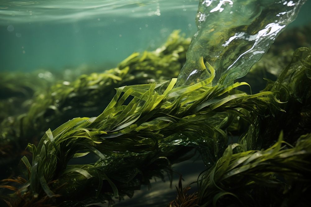 Seaweed plant macrocystis tranquility.