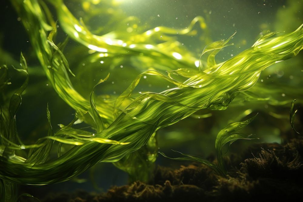 Seaweed algae plant green.