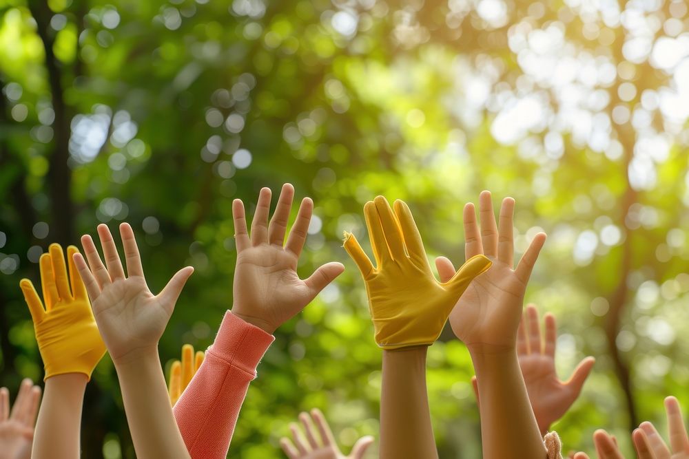 Volunteering finger hand day.