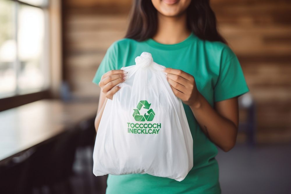 T-shirt volunteer bag plastic environmentalist.
