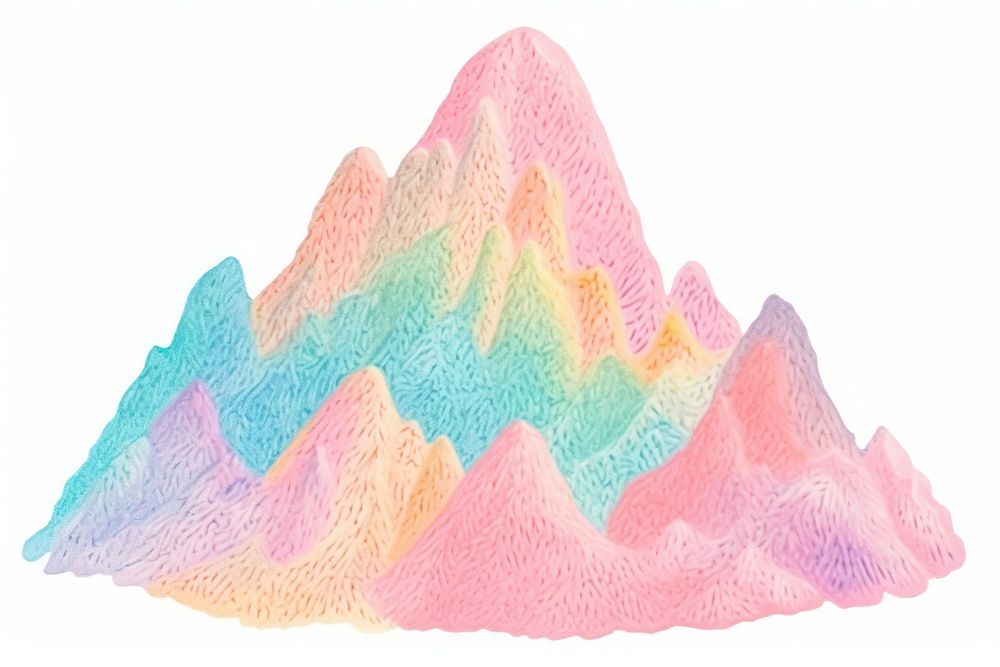Crayon texture illustration of mountain nature white background tranquility.