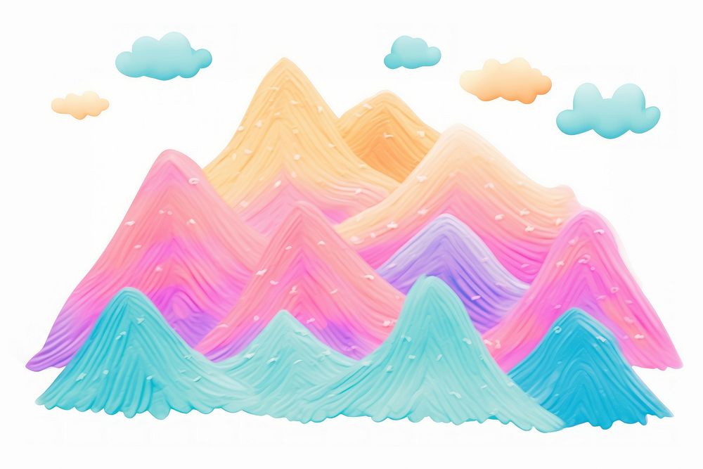 Crayon texture illustration of mountain backgrounds outdoors nature.