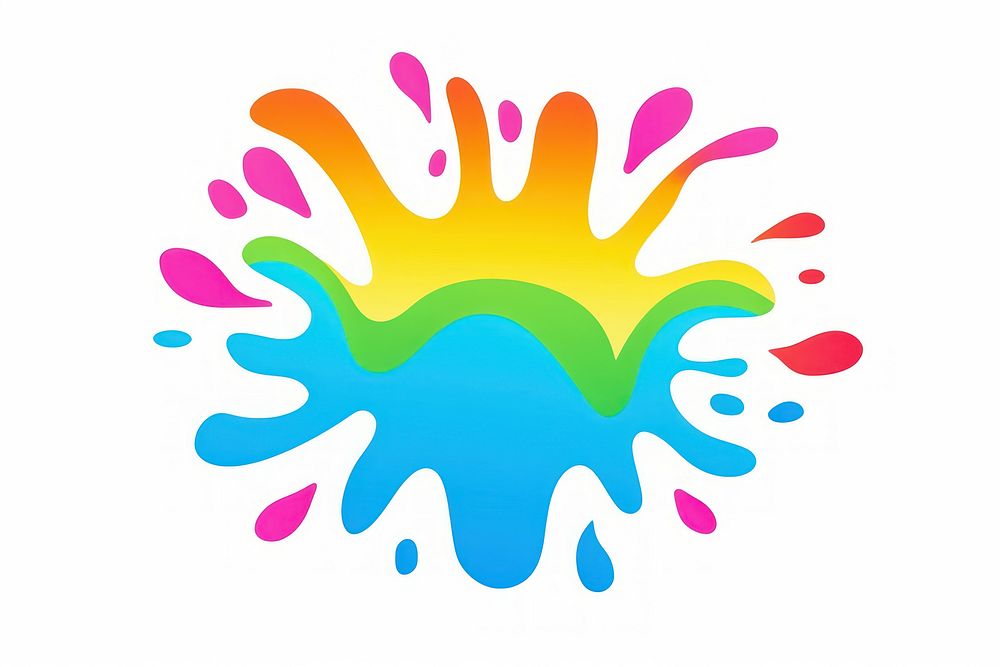 Cute paint splash art line logo.