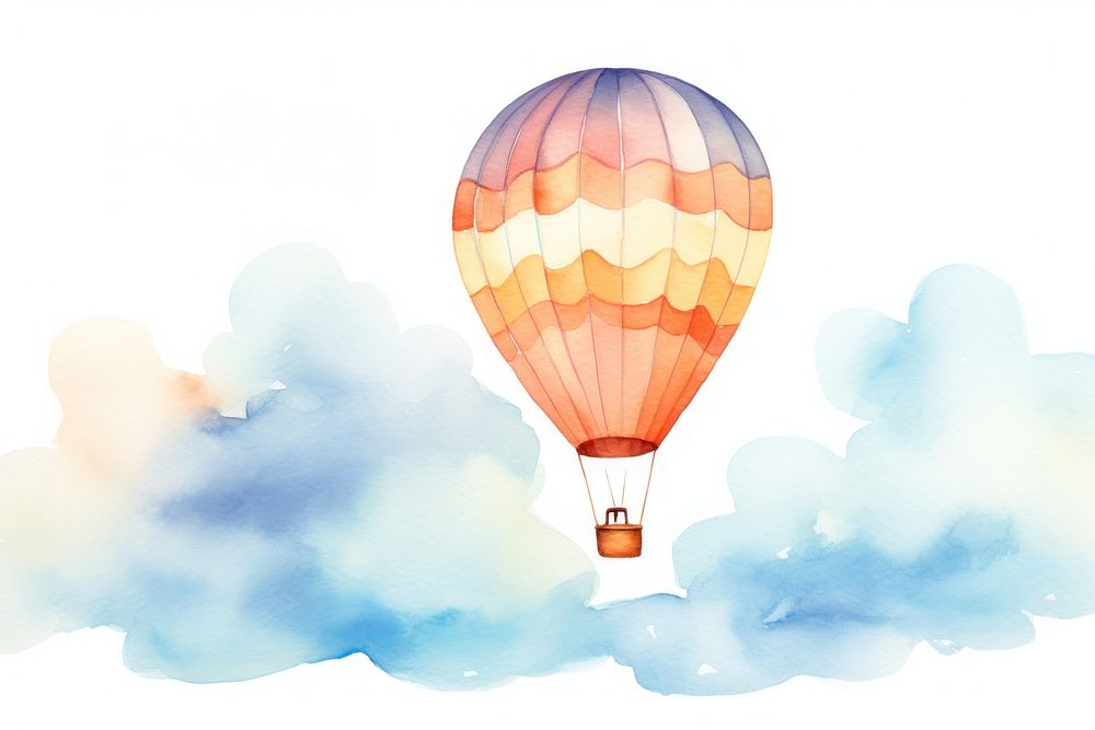 Hot air balloon watercolor illustration Background backgrounds aircraft vehicle.