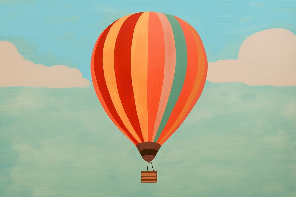 Digital paint illustration of a hot air balloon aircraft vehicle transportation.