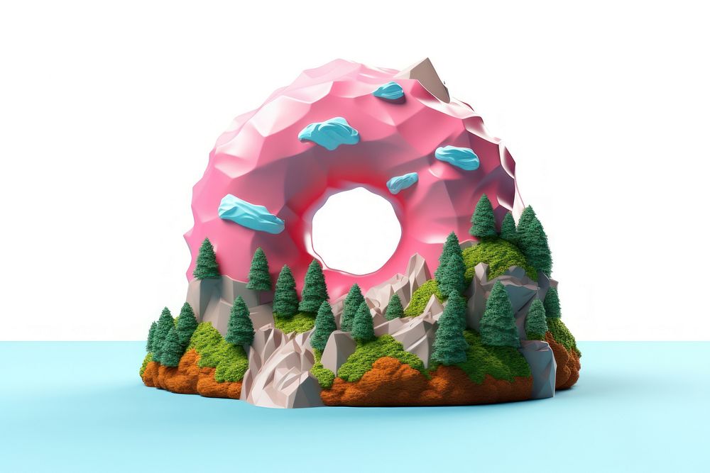 Donut in Shaped of mountain nature shape confectionery.