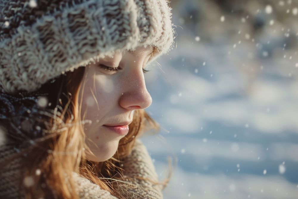 Winter photography portrait outdoors.