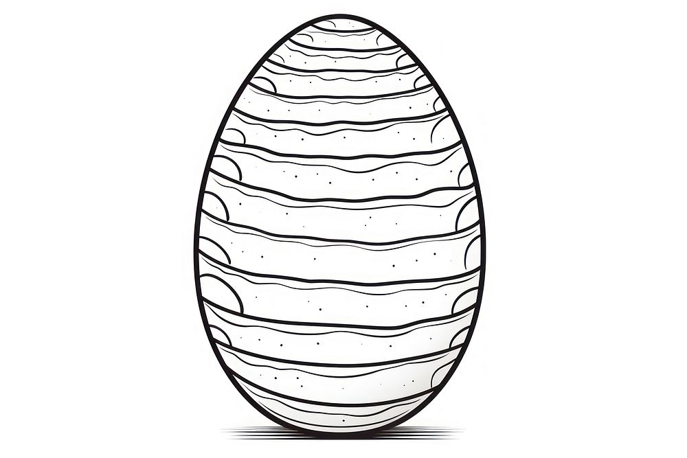Easter egg sketch line white background.