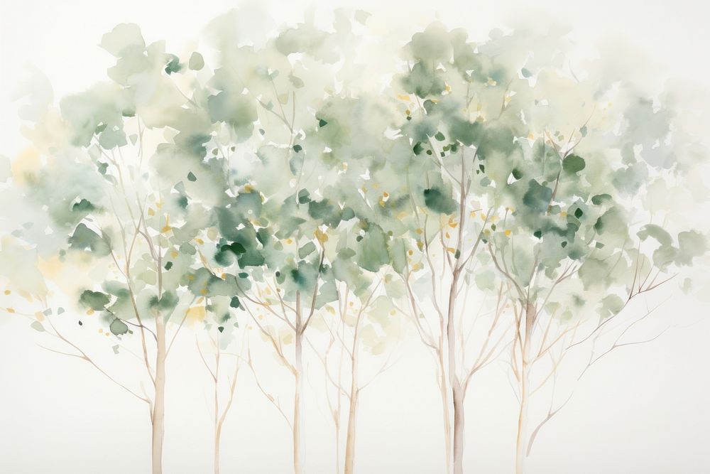 Eucalyptus tree watercolor background backgrounds painting green.