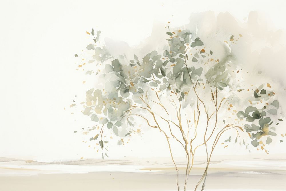Eucalyptus tree watercolor background painting creativity drawing.