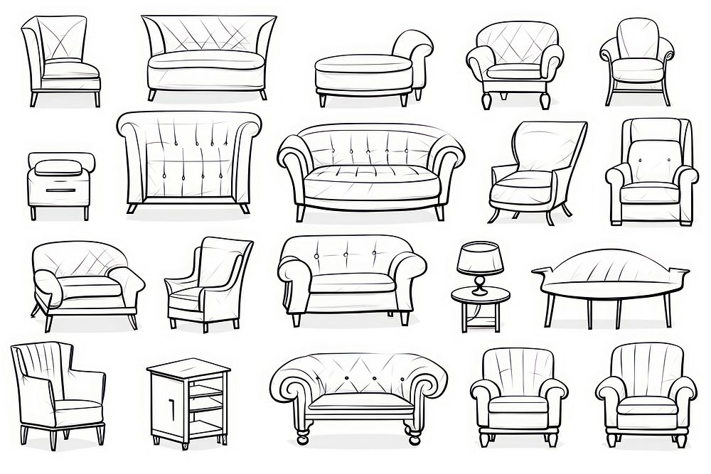 Furniture sketch drawing chair.