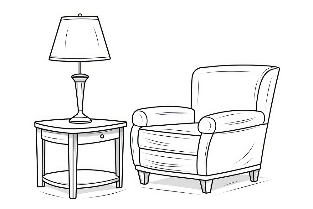 Furniture armchair outline sketch.