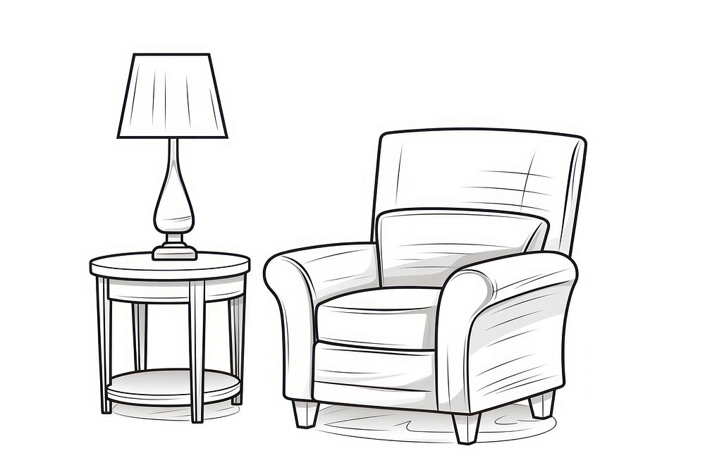 Furniture sketch armchair drawing.
