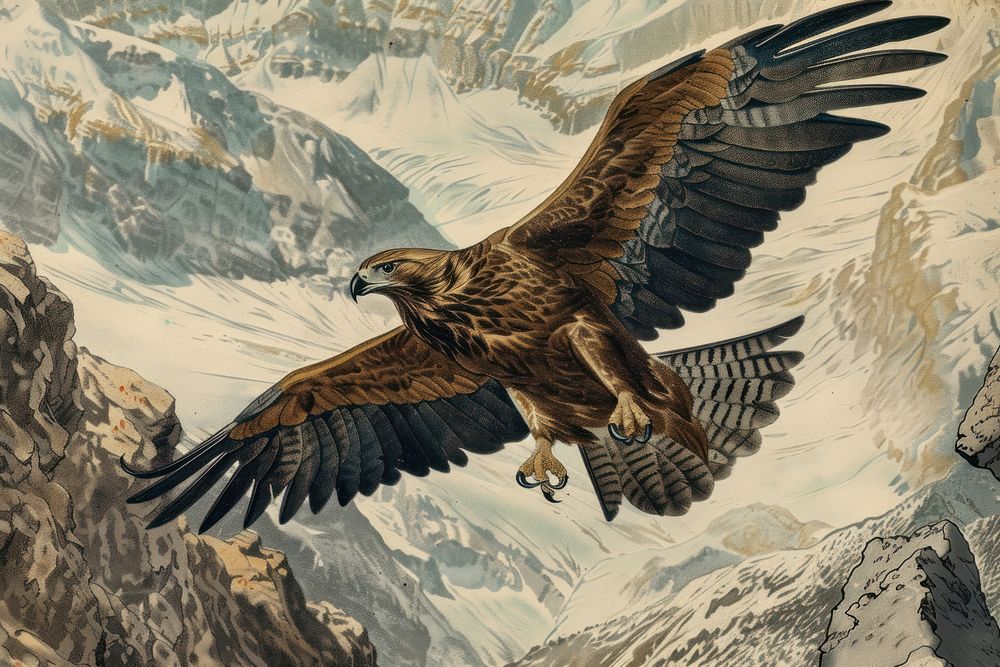 Portrait of a majestic harpy eagle in flight on Craiyon