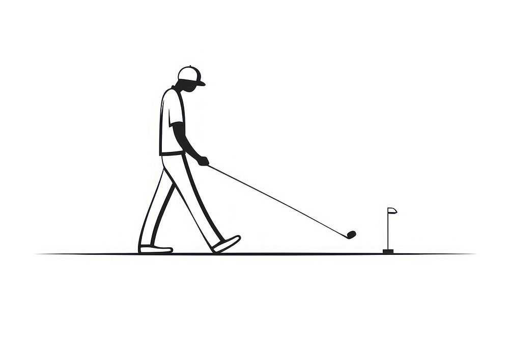 Golf sports sketch white.