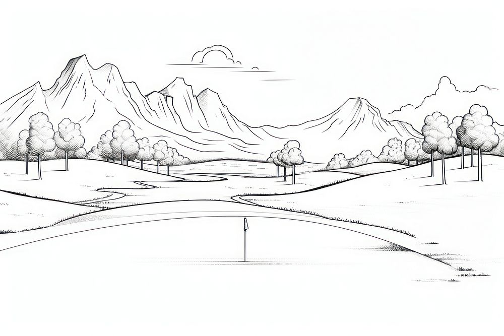 Golf sketch outdoors drawing.