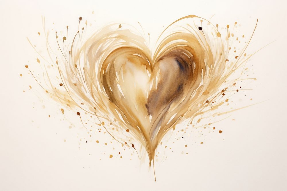 Grass heart watercolor background gold celebration creativity.