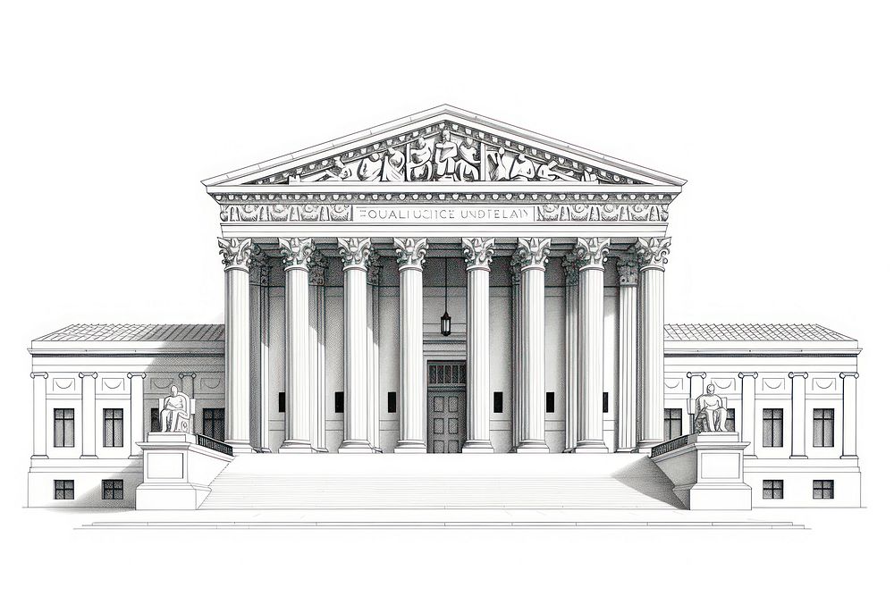 Supreme Court architecture building column sketch.