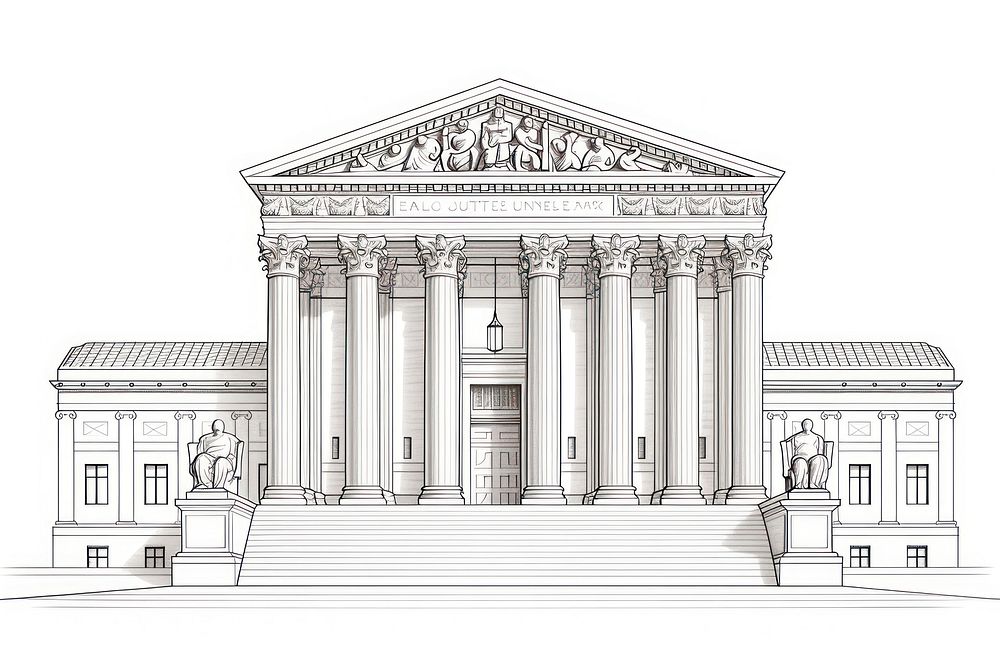 Supreme Court architecture building drawing column.