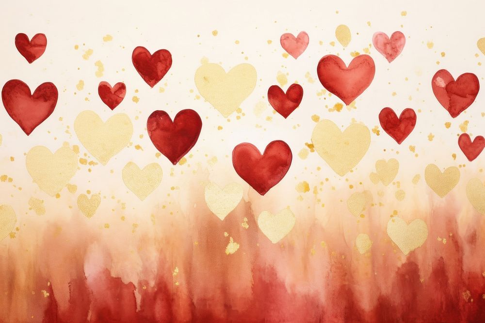Hearts watercolor background backgrounds painting red.