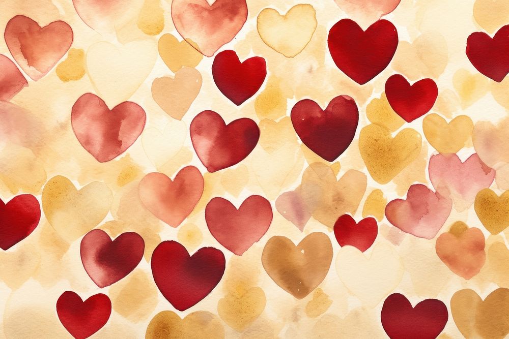 Hearts watercolor background backgrounds red abstract.
