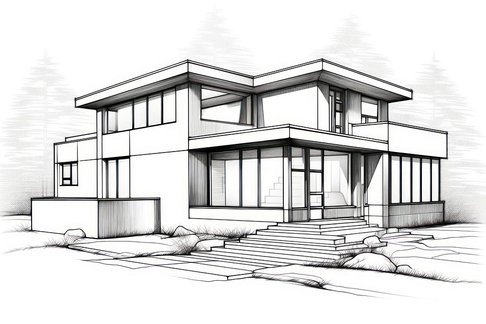 House sketch diagram drawing.