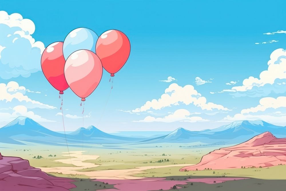 Balloons landscape tranquility anniversary mountain.